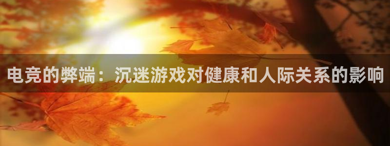 雷火电竞app：电竞的弊端：沉迷游戏对健康和人际关系的影响
